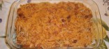Tallarins gratinats al forn amb pernil salat